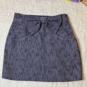 TIBI purple tweed bow front skirt size 6